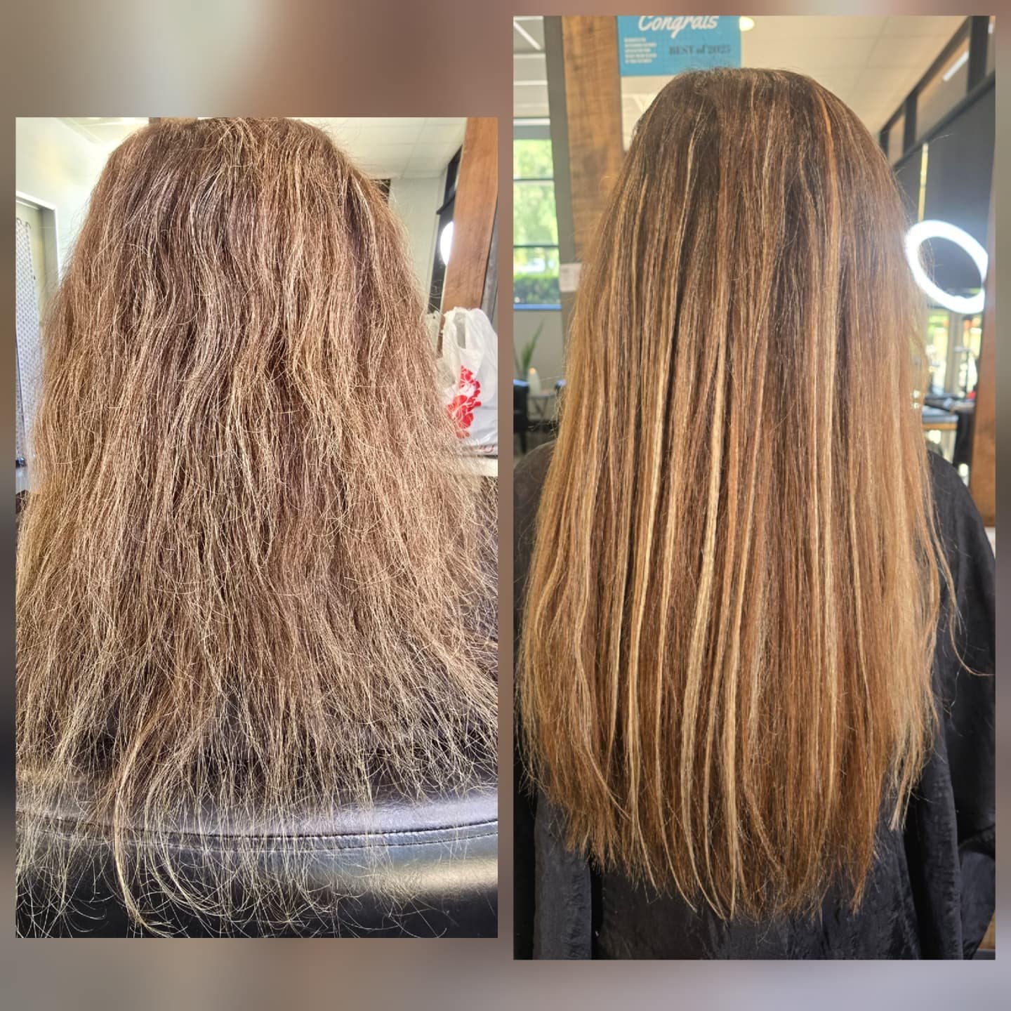 Long blonde extensions before and after