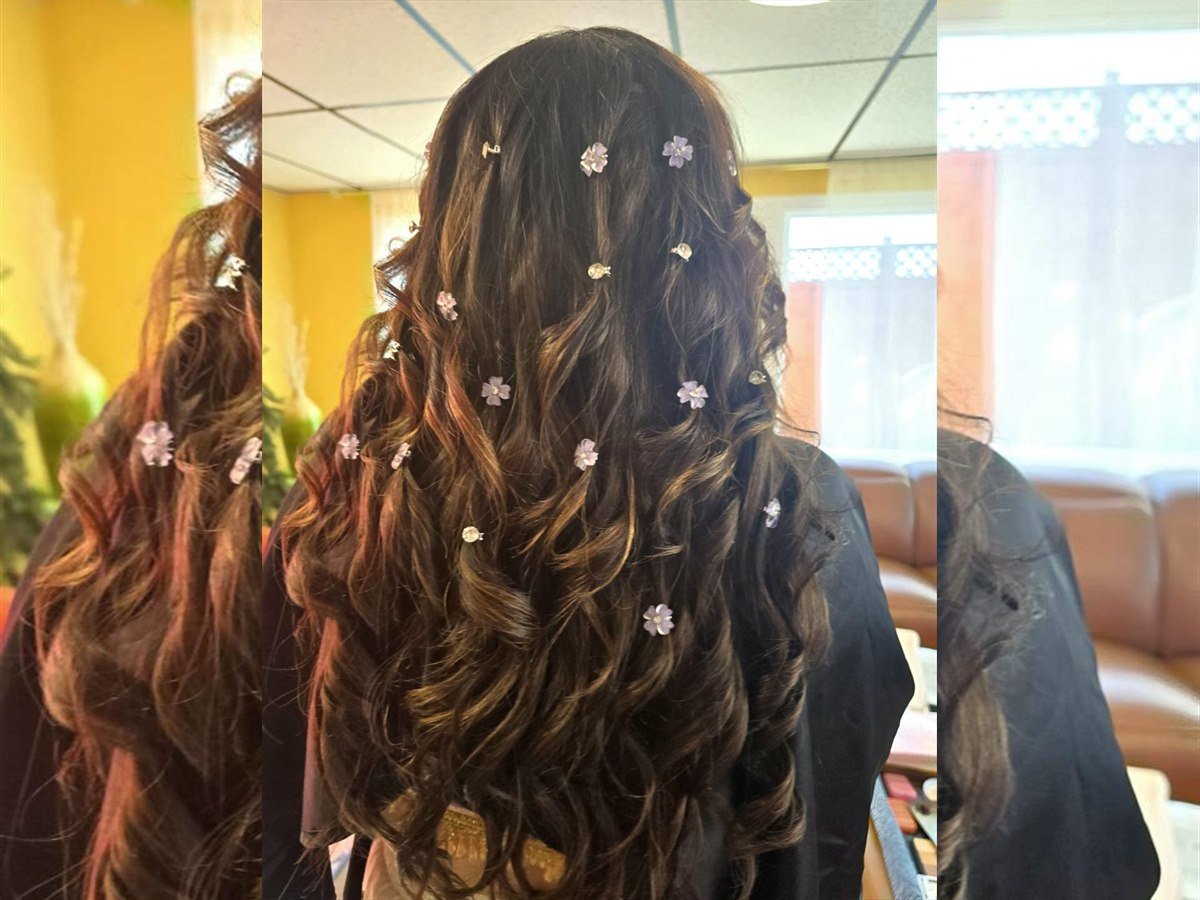 Floral curls close view
